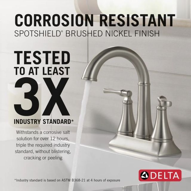 Delta Archdale™ Spotshield Brushed Nickel 2-Handle Centerset Bathroom Faucet with Drain-4