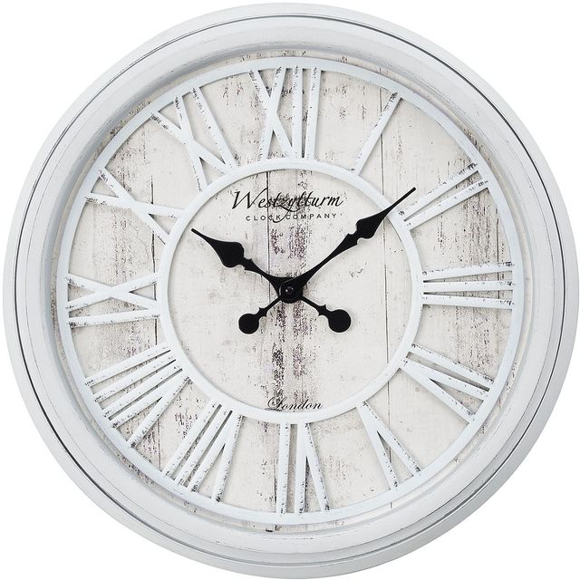 Monarch Specialties Inc. Grey 20" Round Wall Clock with Roman Numerals on Grey Background-0