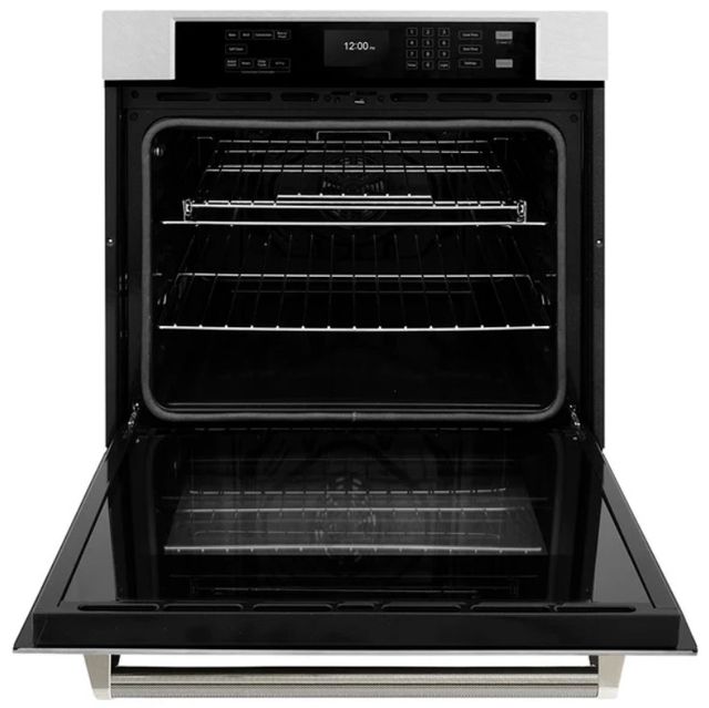 ZLINE Autograph Edition Professional 30" Stainless Steel True Convection Single Wall Oven with Air Fry and Self Clean with Polished Nickel Helix Handle -2