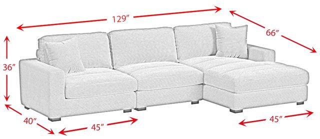 Elements International Arizona 3-Piece Steno Black Right-Arm Facing Sectional and Chaise-2