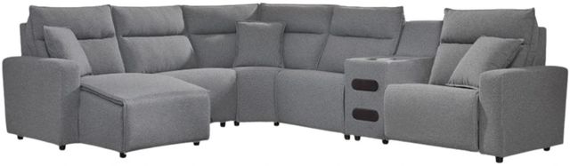 Signature Design by Ashley® Modmax II 6-Piece Pepper/Salt Left-Arm Facing Power Reclining Sectional with Chaise and Audio Console-0