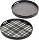 A & B Home 2-Piece Black/White Round Decorative Trays-2