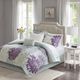 Olliix by Madison Park Essentials Purple Queen Maible Complete Comforter and Cotton Sheet Set-0