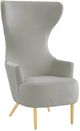 TOV Furniture Julia Gray Velvet Channel Tufted Wingback Accent Chair-0