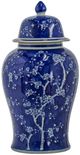 A & B Home Blue Ginger Jar-1