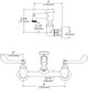Elkay Polished Chrome 8" Centerset Wall Mount Faucet with 3" Bucket Hook Spout and 4" Wristblade Handles-1