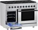 Hauslane HausPro 48" Stainless Steel Pro-Style Gas Range with Black Stainless Steel Knobs-4