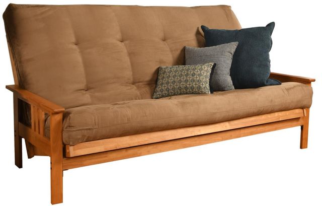 Kodiak Furniture Suede Peat 8" Coil Hinged Innerspring Queen Futon Mattress -0