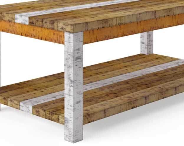 American Wholesale Furniture Rustic Retrieve Brown/White Cocktail Table-1