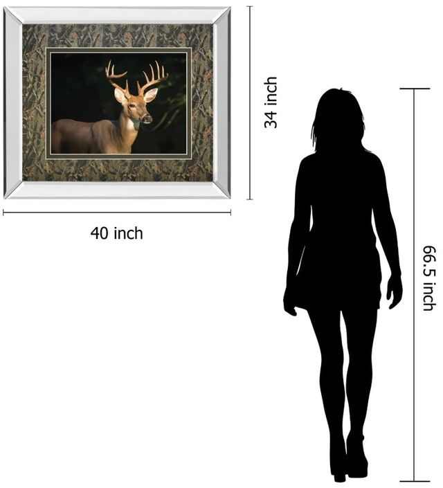Classy Art White Tail Buck by Tony Campbell Mirror Framed Wall Art-2