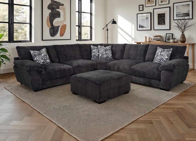 Franklin™ Portland Frenzy Graphite Square Ottoman-1