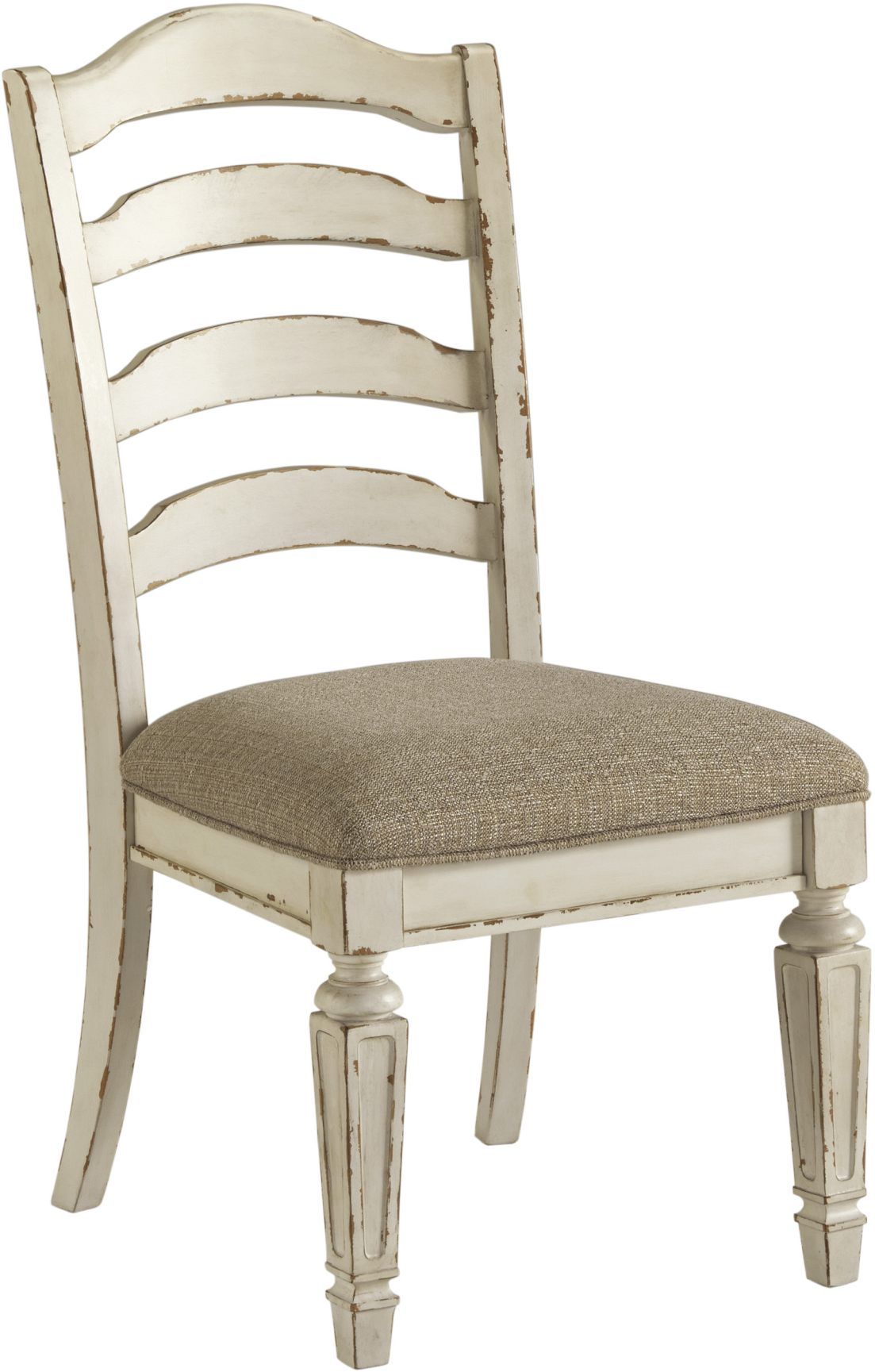 Signature Design by Ashley® Realyn Brown/Chipped White Upholstered Dining Side Chair