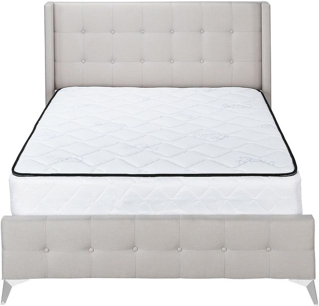 Monarch Specialties Inc. Beige Linen Queen Bed-1