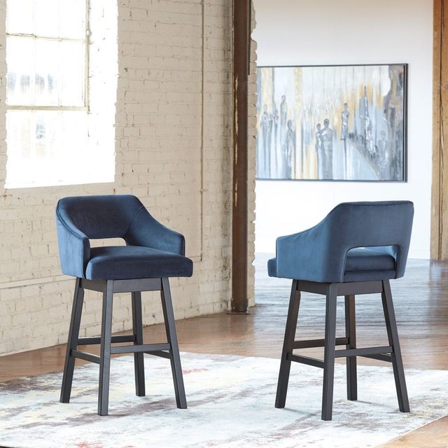 Signature Design by Ashley® Tallenger Blue/Dark Brown Bar Stool-4