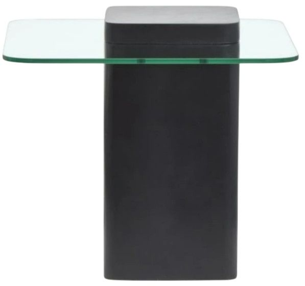 Magnussen Home® Donora Glass Top Square End Table with Obsidian Base-3