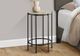 Monarch Specialties Inc. Cream Stone End Table with Black Metal Base-2