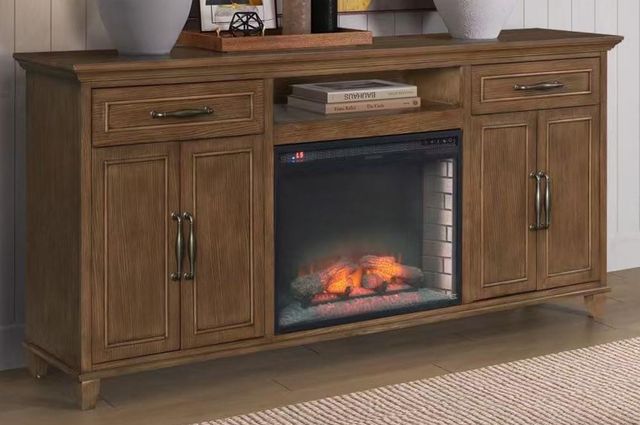 Legends Home Watson Brown 81" Fireplace Console-1