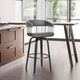 Armen Living Topanga Black/Gray Swivel Bar Stool-1