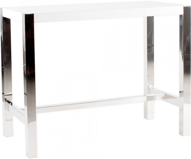 Moe's Home Collection Riva White Counter Height Table with Stainless Steel Base -0