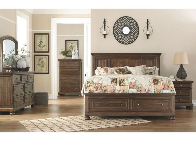 Signature Design by Ashley® Flynnter Medium Brown King Storage Panel Bed-3