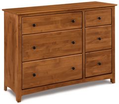 Archbold Furniture Customizable Shaker Six Drawer Combo Dresser