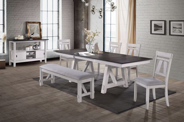 New Classic® Home Furnishings Maisie White Dining Table with Brown Top -3