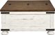 Signature Design by Ashley® Wystfield Brown Storage Coffee Table with Antique White Base-2