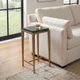Uttermost® Preston Square Glass Top Accent Table with Antique Brass Base-1