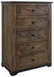 International Furniture Direct Parota III Barrel Brown Chest-0