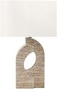 Monarch Specialties Inc. Beige Resin Table Lamp with Ivory Shade-0