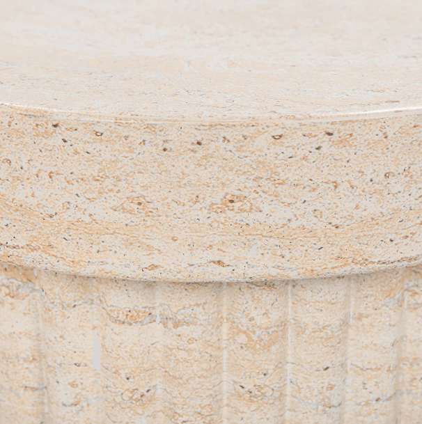 Classic Home Selah Beige Concrete/Fiber Glass Outdoor Stool-4