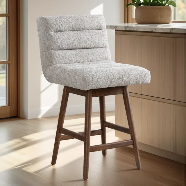 Armen Living Elias 3-Piece Brown Oak/Morning Fog Counter Stool Set-1