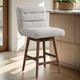 Armen Living Elias 3-Piece Brown Oak/Morning Fog Counter Stool Set-1