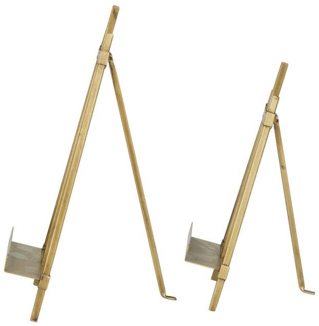Deco Marche 2-Piece Gold Display Easel with Foldable Stand Set-1