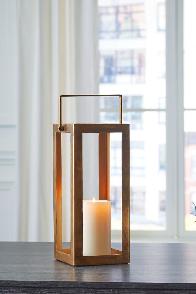 Signature Design by Ashley® Briana Antique Brass 16" Lantern-3