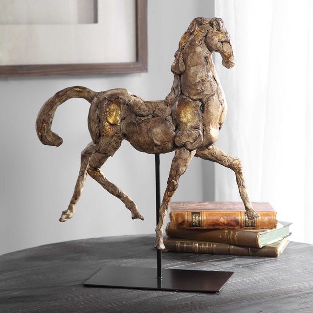 Uttermost® Caballo Dorado Aged Brown Sculpture-2