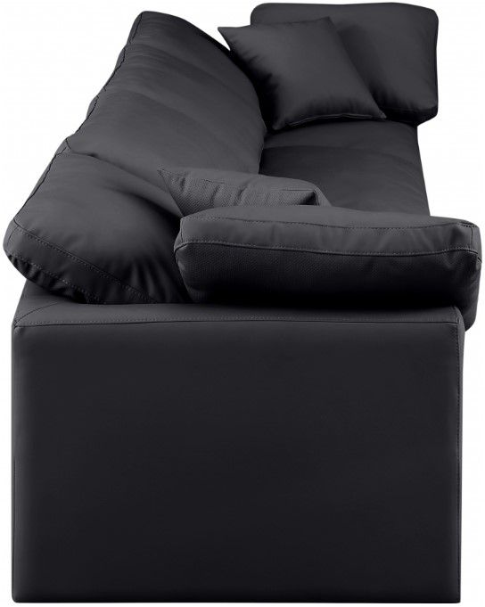 Meridian Furniture Indulge 4-Piece Black 140" Sofa-1
