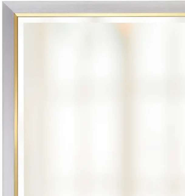 Stylecraft Chrome/Light Gray Framed Beveled Mirror-1