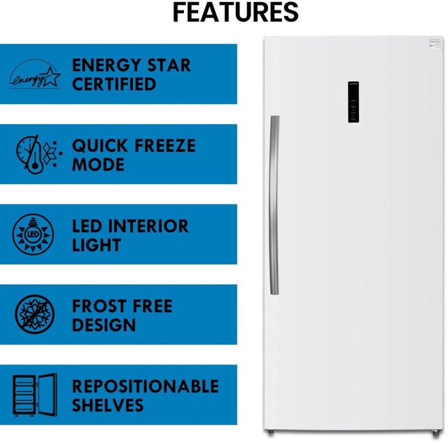 Kenmore 33" 21 Cu. Ft. White Convertible Upright Freezer with Quick Freeze-2