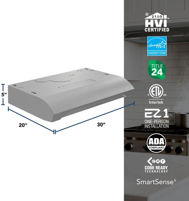 Broan® Alta 3 Series 30" Stainless Steel Under Cabinet Range Hood-1