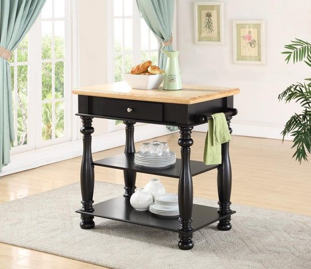 Bernards Avondale Black Kitchen Island-1