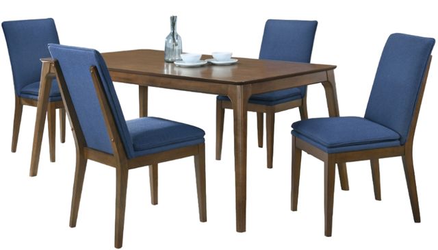 New Classic® Home Furnishings Maggie 5-Piece Blue/Walnut Dining Set-0