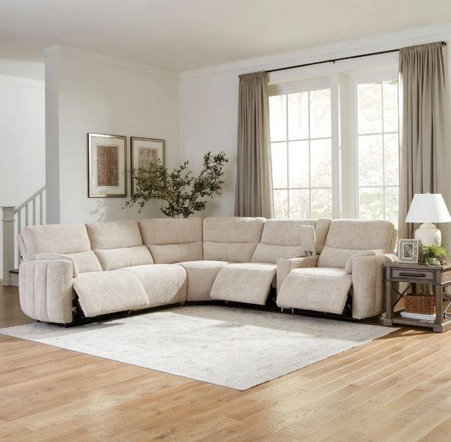 Parker House® Modesto 6-Piece Buttercream Power Reclining Sectional with Power Headrest -1