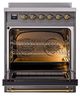 Ilve® Nostalgie II Noblesse 30'' Graphite Matte Pro Style Induction Range with Brass Trim-2