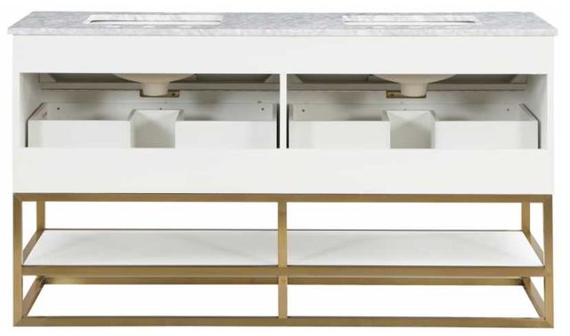 Meridian Furniture Monad Brushed Gold/White 60" Bathroom Vanity-4