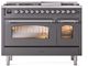 Ilve® Nostalgie II Series 48" Graphite Matte Pro Style Dual Fuel Range-1