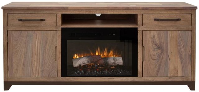 International Furniture Direct Natural Parota Brown 2-Drawer TV Stand-2
