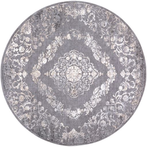 Surya Tibetan Charcoal 8' Round Rug-0