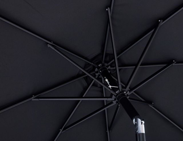 Meridian Furniture Amalfi Black Aluminum Outdoor Patio Umbrella with Matte Black Pole-4