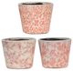 A & B Home 3-Piece Pink/White Floral Garden Planter Set-0